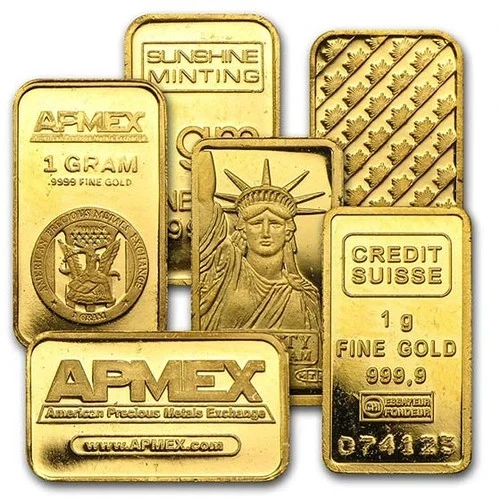 1g Gold Bar — Name Brand .9999 fine gold